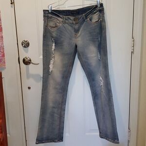 Royal Blue Distress Boot Cut Jeans 15